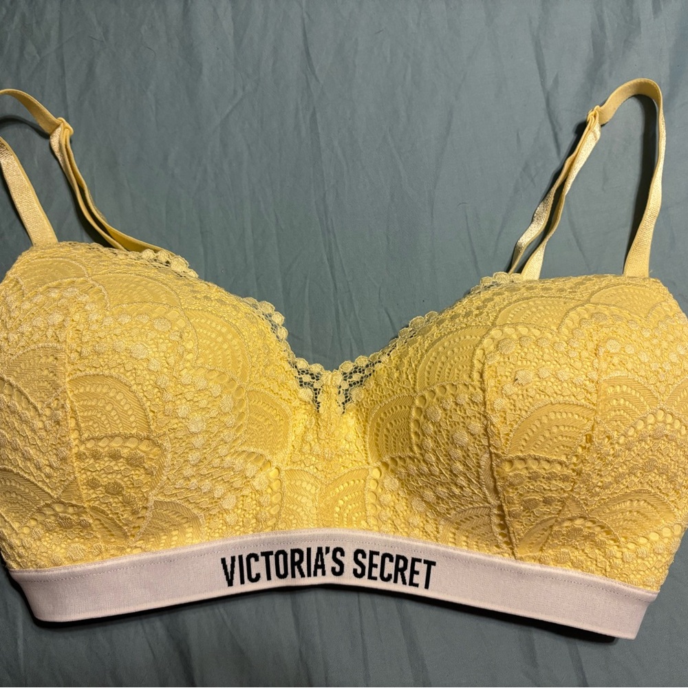 Victoria’s Secret ☆ NWOT Yellow Lace Wireless Bra